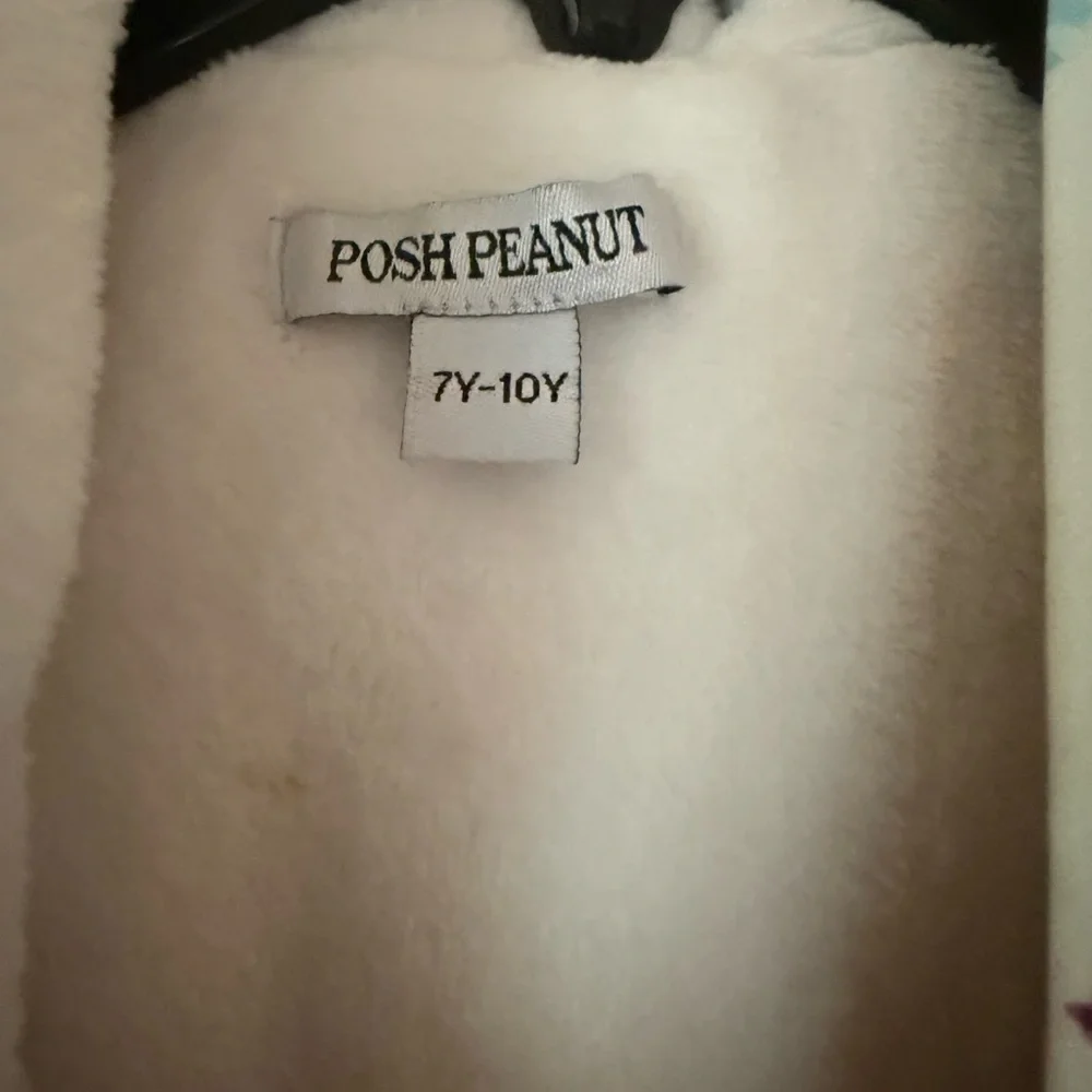 Posh Peanut Light Blue Ice Cream & Floral Hooded Robe